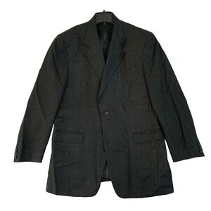 Canali Proposta Sport Coat Blazer Men's 52 L Black Wool Cashmere Made in Italy
